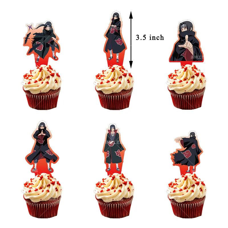 Naruto Uchiha Itachi Dekorasi Pesta Ulang Tahun Anak Laki-laki Peralatan Makan Sekali Pakai Piring Kertas Balon Cangkir untuk Perlengkapan Baby Shower Anak