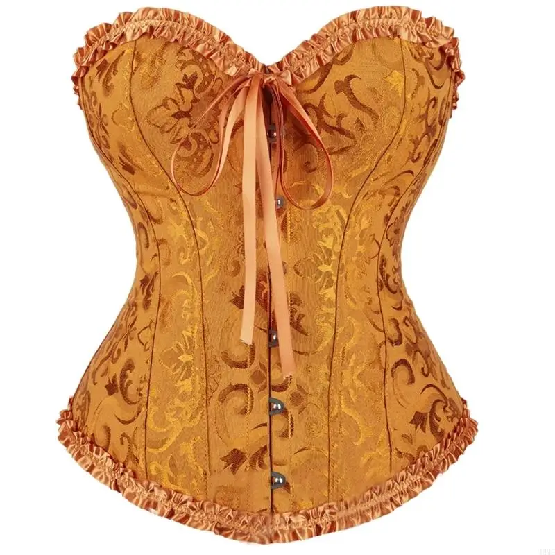 女性用の49meコルセットトップウエストバンドシャーリングシャーリングシャーリング官能的なアンダーバストレースアップ