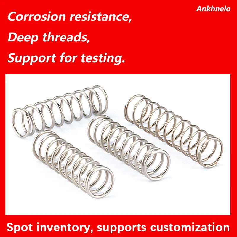 10 ~ 20 Stuks/Partij 0.7Mm 304 Roestvrijstalen Compressieveer Od 4 ~ 12Mm; Lengte 5 ~ 100Mm, Ondersteuning Maatwerk.