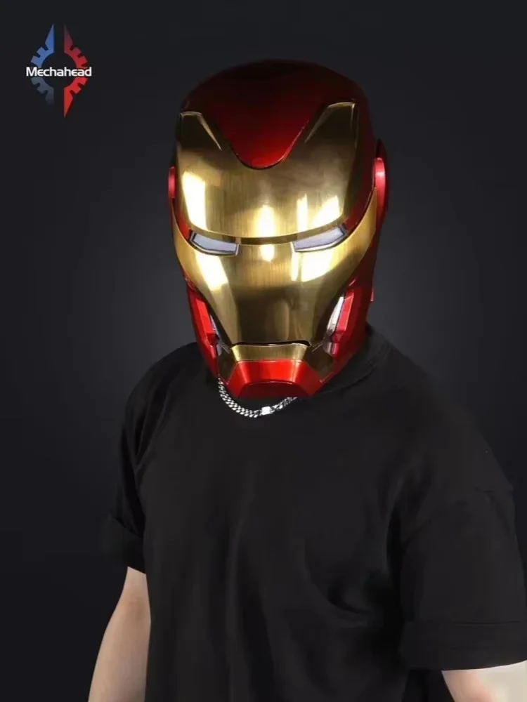 Gorący 1:1 Iron Man Mk50 figurki poręczny aktywowany głosem deformacja kask wokół animacji Marvel pochodne modele zabawka chłopiec prezent