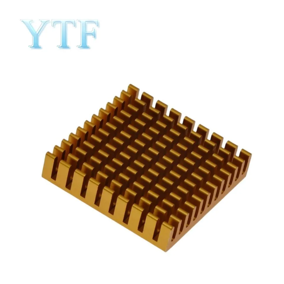 Heatsink Radiator pendingin Radiator 45x45x10MM kualitas tinggi kinerja tinggi emas rusak Geoove Aluminium Heat Sink