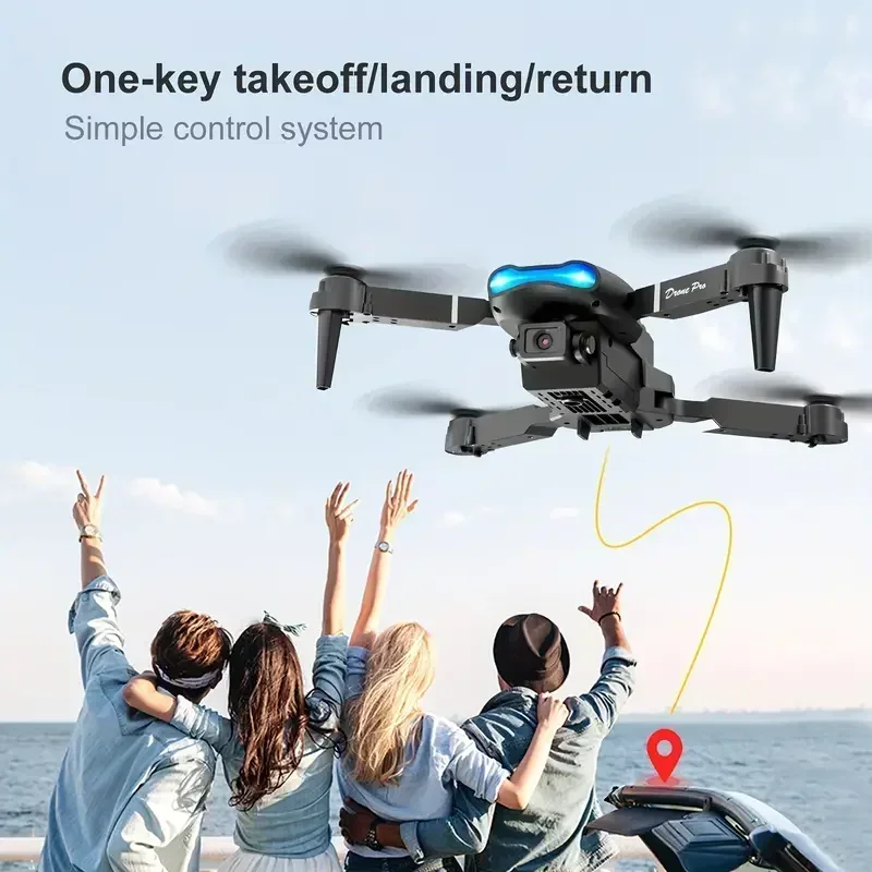 E99Pro 4K FPV 드론 2025 최신 1080P HD 카메라 WiFi 라이브 비디오 접이식 RC 쿼드콥터 고도 유지 헤드리스 모드 조종 용이