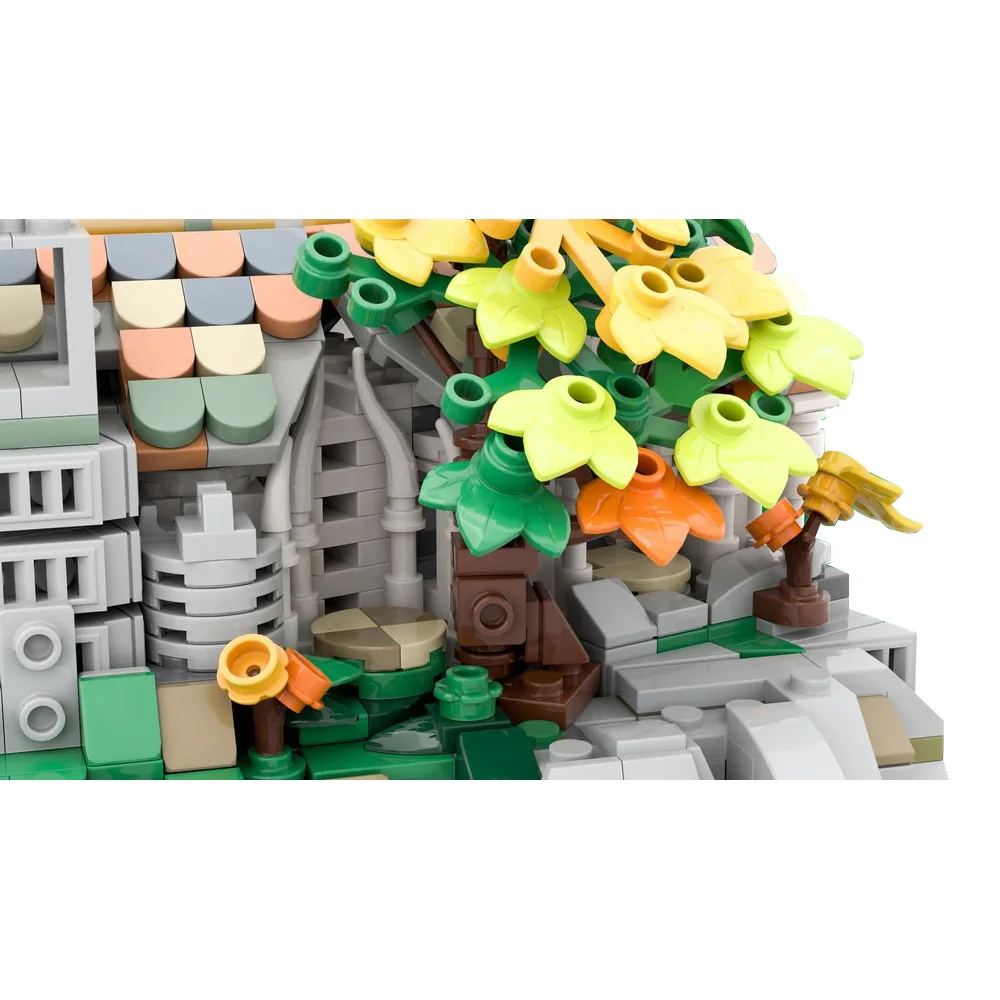 MOC Rings Movie Rivendell Mini Craft Model Building Blocks Luxury Castle Kingdoms Courtyard Architecture Brick Toys Gifts