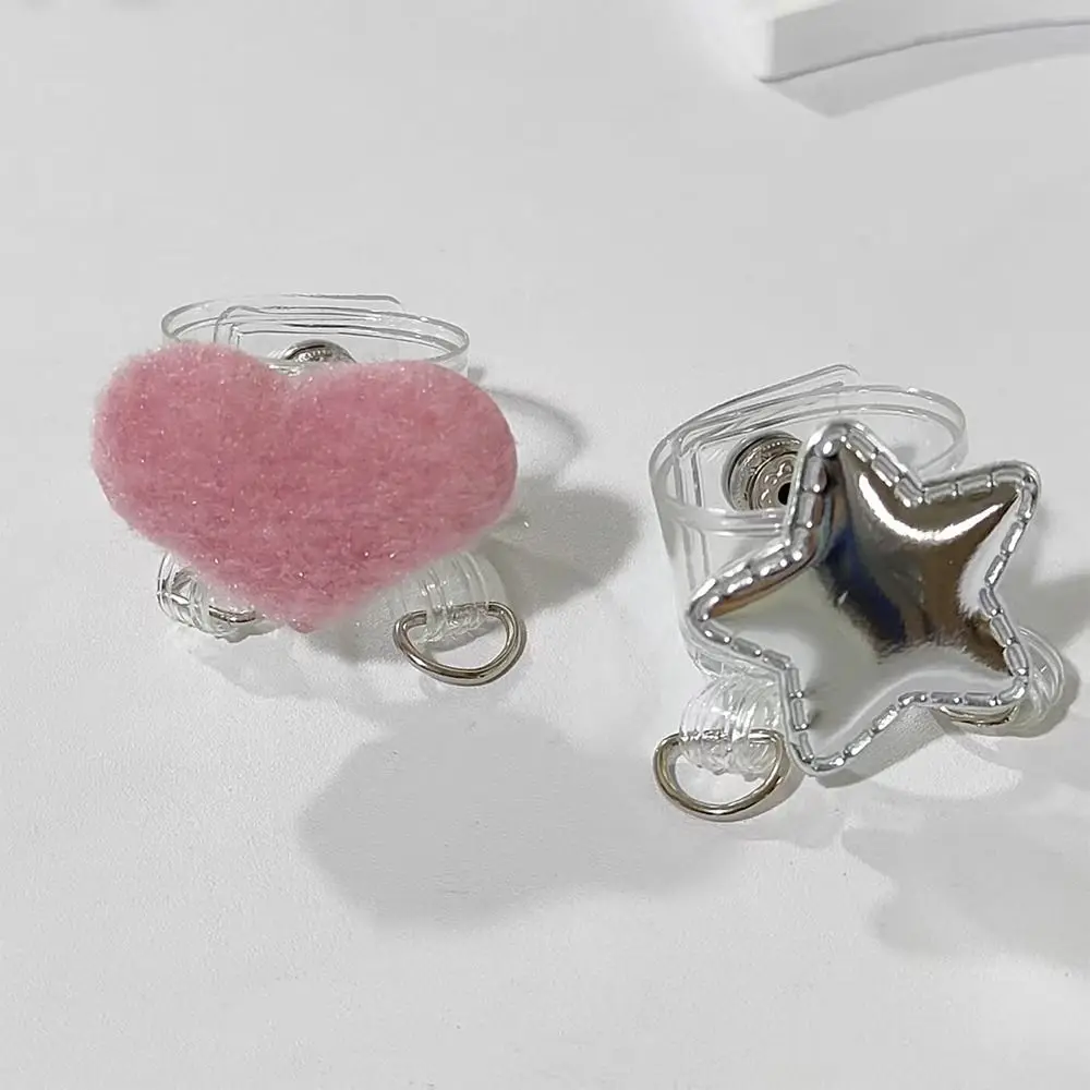 1pc New Transparent Bag Expansion Buckle with Double D-Rings Decorative Bag Hanger Bag Charm Holder Women Girls