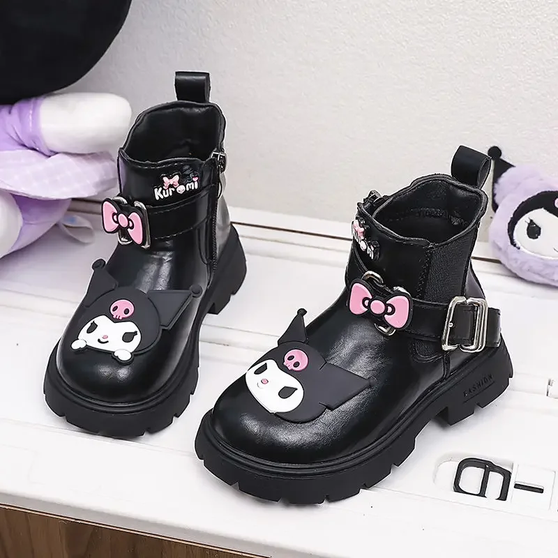 

Y2k Kawaii Sanrio Anime Kuromi Fashion Martin Boot Autumn Winter Cute Cartoon Ins Warm Shoes Leather Boots Gifts for Kids