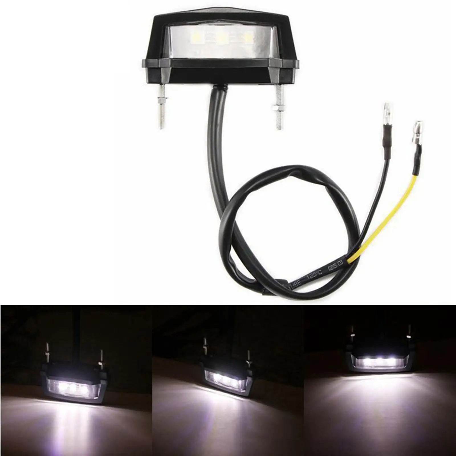 

Generic License Plate Lamp Assembly Waterproof Replace Practical Tail Light
