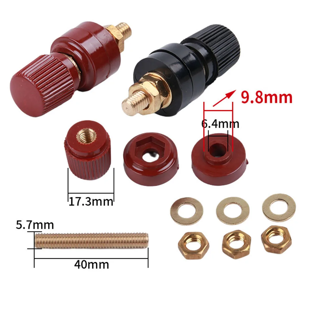 Brass M6 Full Copper Posts Brass Terminal Blocks 100A 220V-380V For Welding Separation Distribution Applications