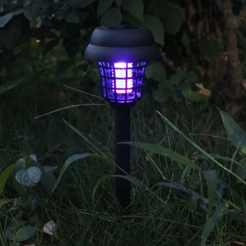 Solar Mosquito Killer With 2 Light Mode Outdoor Waterproof Led Light Bug Zapper Mosquito Trap Lamps For Garden Lawn Camping