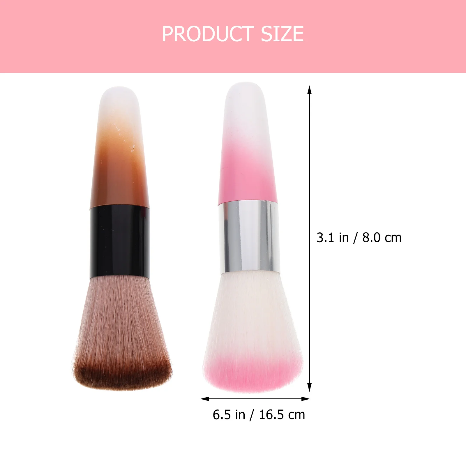 

2Pcs Nail Dust Brush Makeup Loose Powder Blush Multi Functional Portable Easy to Use Nail Cleaning Makeup Brush