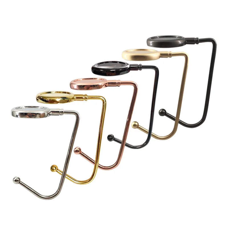 2pcs Portable Folding Bag Hook Hanger Purse Handbag Holders Foldable Table Hook Women Handbag Organizer Office Desk Side Hook