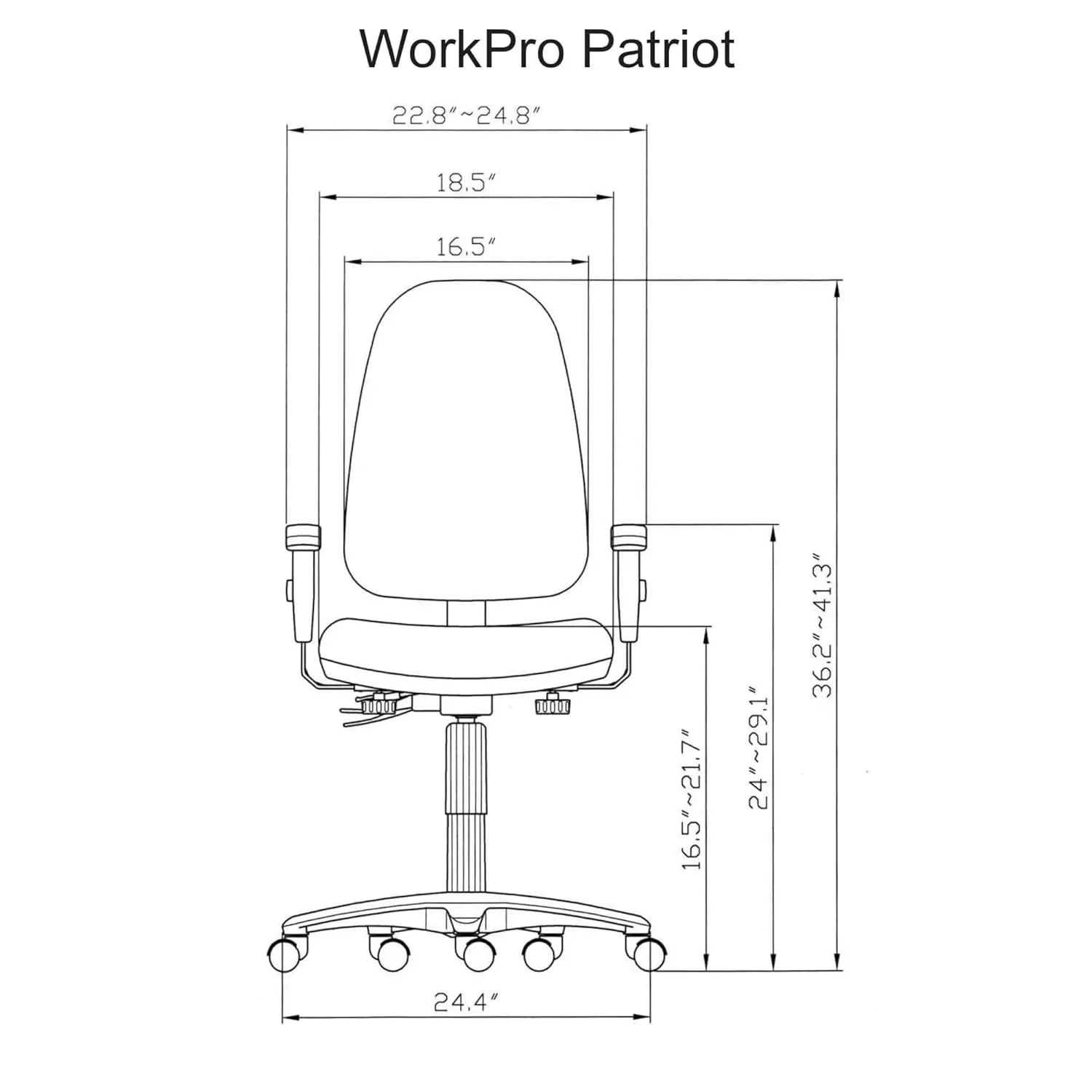 i*-Ergonomic Fabric Task Chair, Black 3