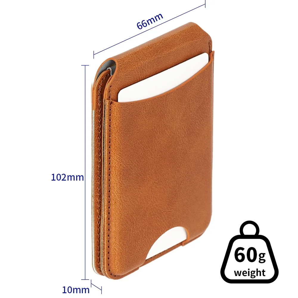 Luxury Leather Cellphone Magsafe Magnetic Card Holder For iPhone 12 13 14 15 16 Pro Max 15Plus Phone Bank ID Card Wallet Case