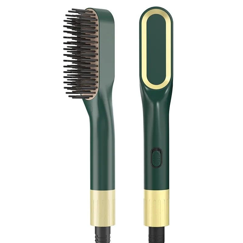 Nuevo Peine alisador de pelo profesional eléctrico, peine termostático de aire caliente recto y rizado para estilismo de mujer