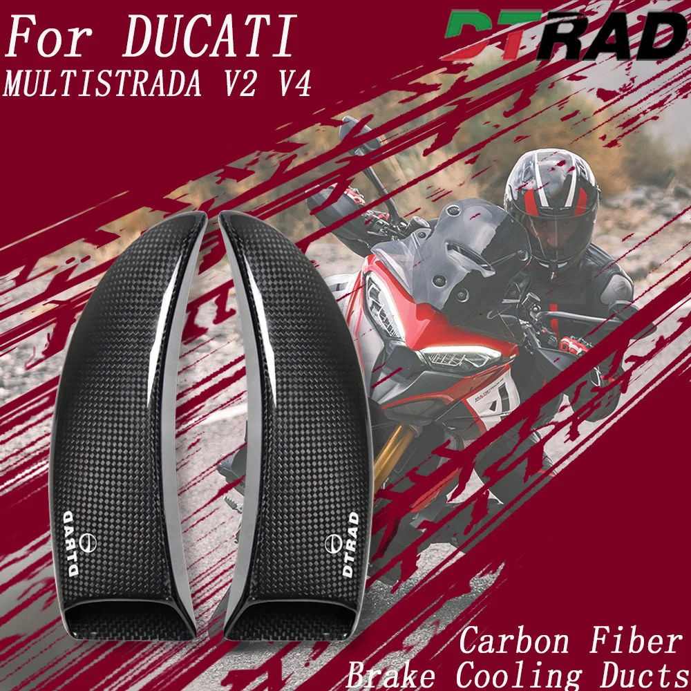 For DUCATI MULTISTRADA V2 V4 PIKES PEAK 2022-2026 Carbon Fiber Front Brake Disc Intake Cooling Ducts Cailper Channel Radiator
