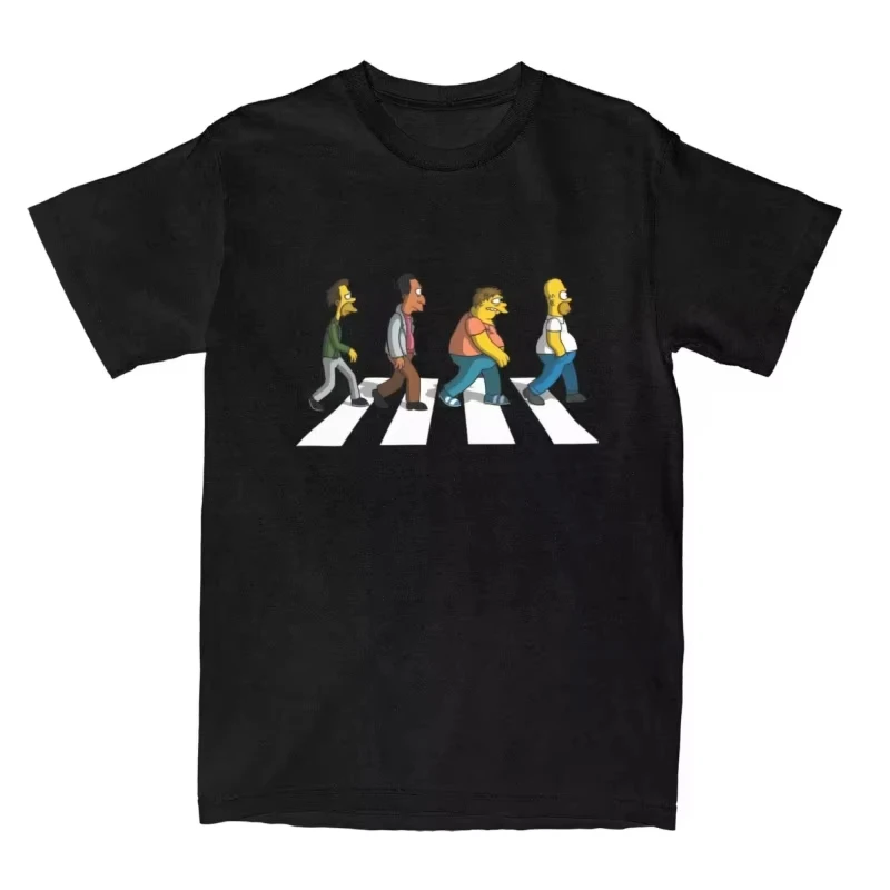 Camiseta Simpsons Dad Sidewalk para hombre, camiseta de algodón de verano, diseño estético, ropa informal con gráficos, regalo de moda
