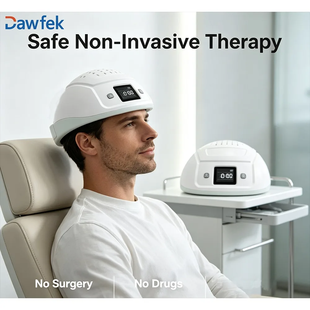 Dawfek 448 Diodes LLLT Low Level Laser Helmet for Hair Growth 650nm Red Light Therapy Cap for Professional Scalp Health