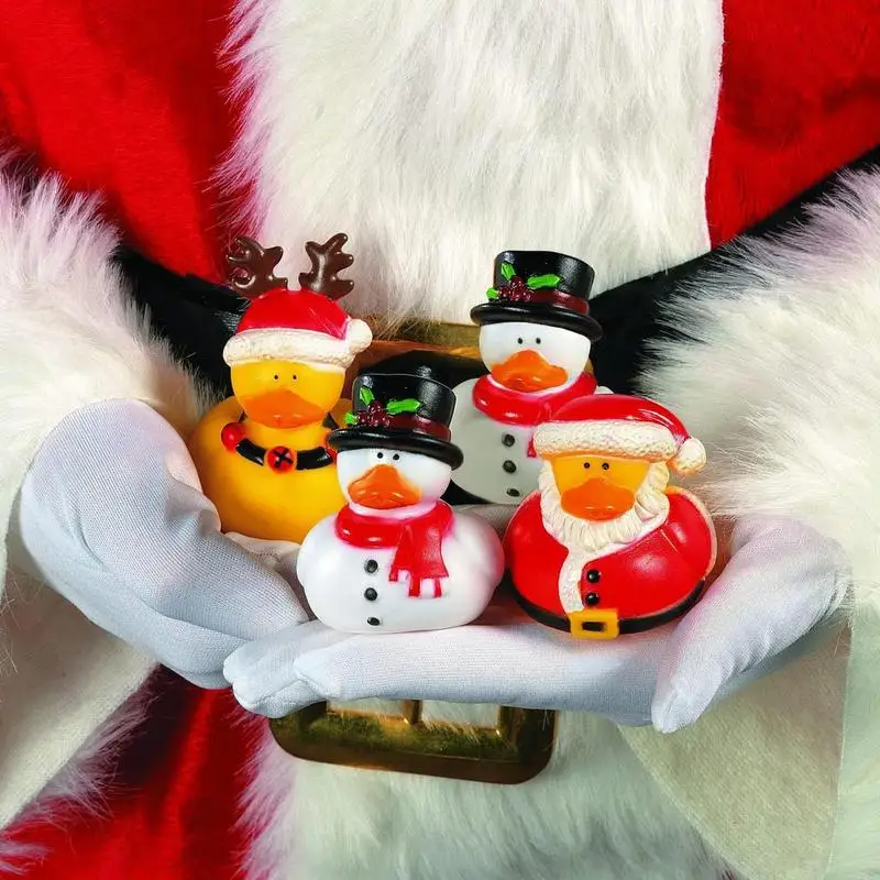 Patos de natal 10 pçs brinquedo pato banho brinquedo criar um humor de natal com pato bonito brinquedos para crianças meninas festa decoração casa