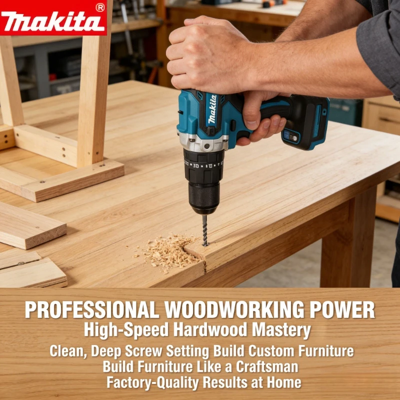 

Аккумуляторная дрель Makita 487 13 мм 18 В с высоким крутящим моментом, совместимая с батареями MT