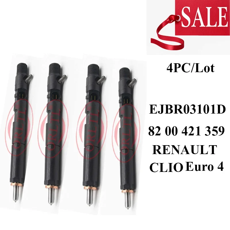 4pc NEW EJBR03101D (8200421359) Diesel Common Rail Injector Nozzle R03101D 82 00 421 359 for RENAULT CLIO Euro 4