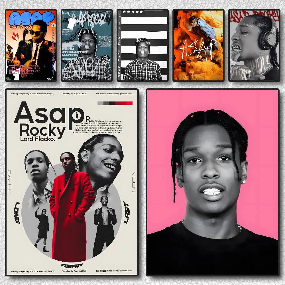 1 قطعة A $APS روكي ASAP مغني الراب الأمريكي المشارك HD لزجة جدار مقاوم للماء غرفة المعيشة المنزلي غرفة نوم النوم الديكور الجمالي #1