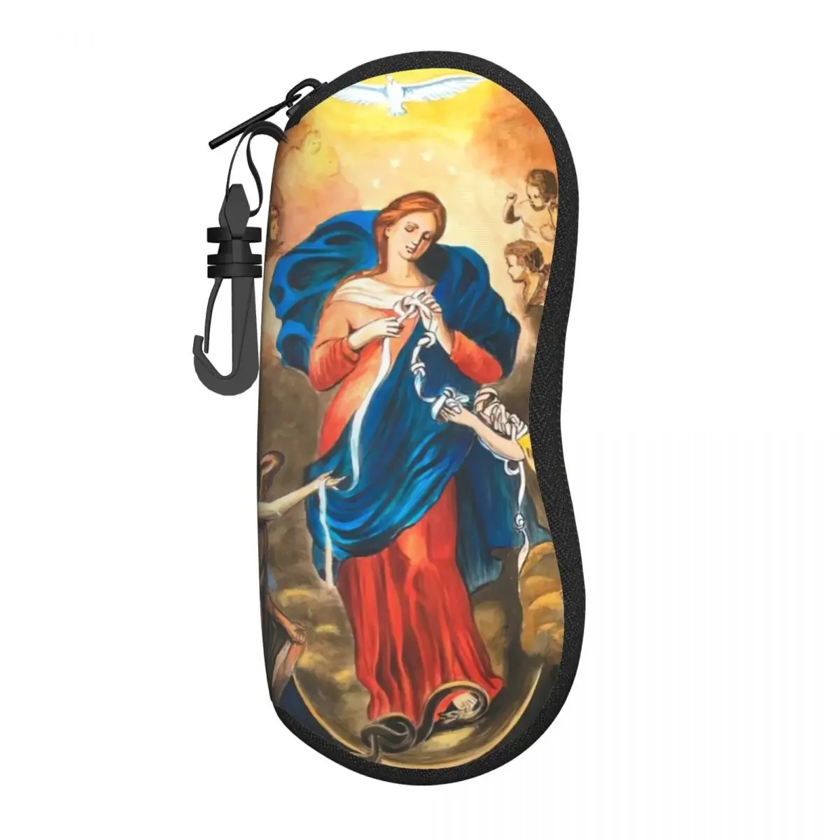 Custom Mary Undoer Of Knots Shell Eyeglasses Case Women Men Catholic Our Lady of Virgin Mary Glasses Case Sunglasses Box Pouch