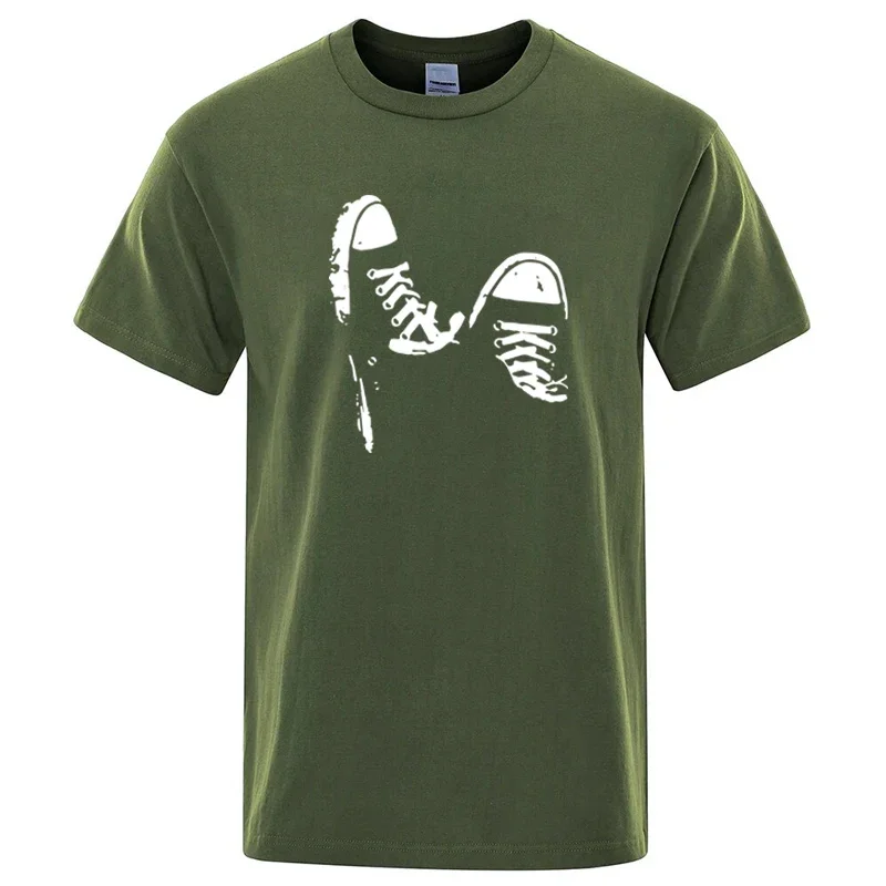 Sommermode für Männer: Hochwertiges Casual Kurzarm-T-Shirt mit Skate-Schuh-Print, Lässiges Cooles Hip-Hop Oberteil für Herren – Detail 6