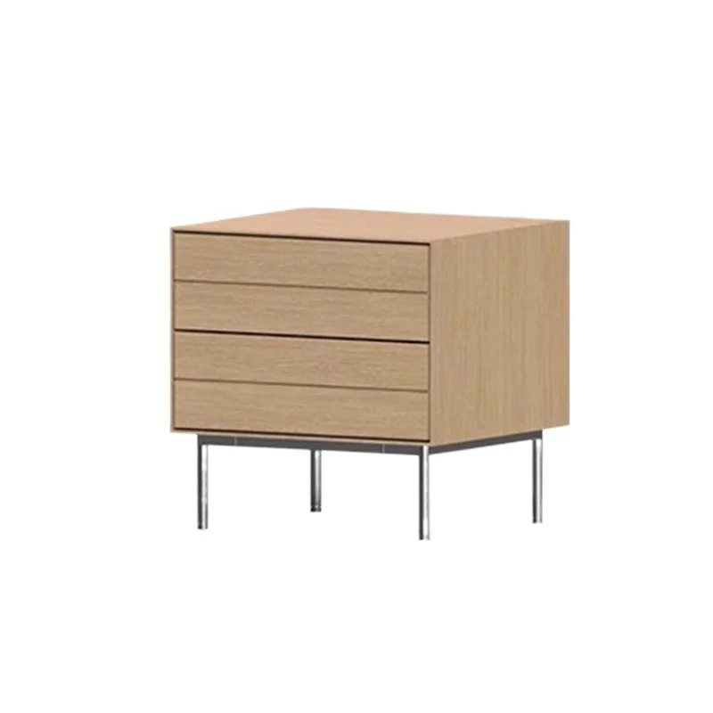 

Modern simple bedside table, small household bedroom storage, solid wood bedside side cabinet, log color Internet celebrity