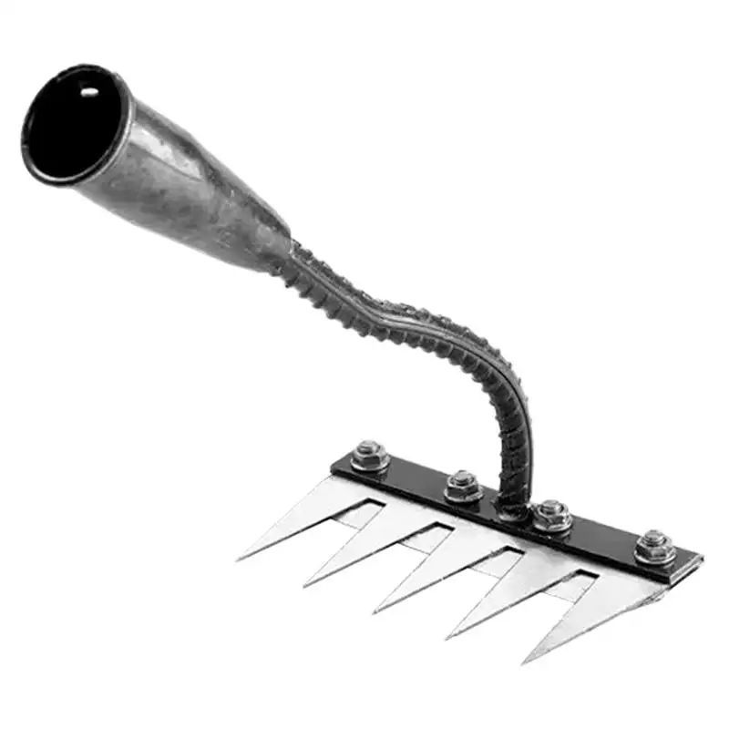 5/6 Teeth Carbon Steel Garden Hand Rake Farm Tool Weeding Puller Claw Uprooting Remover Farms Patio Gardening Tools