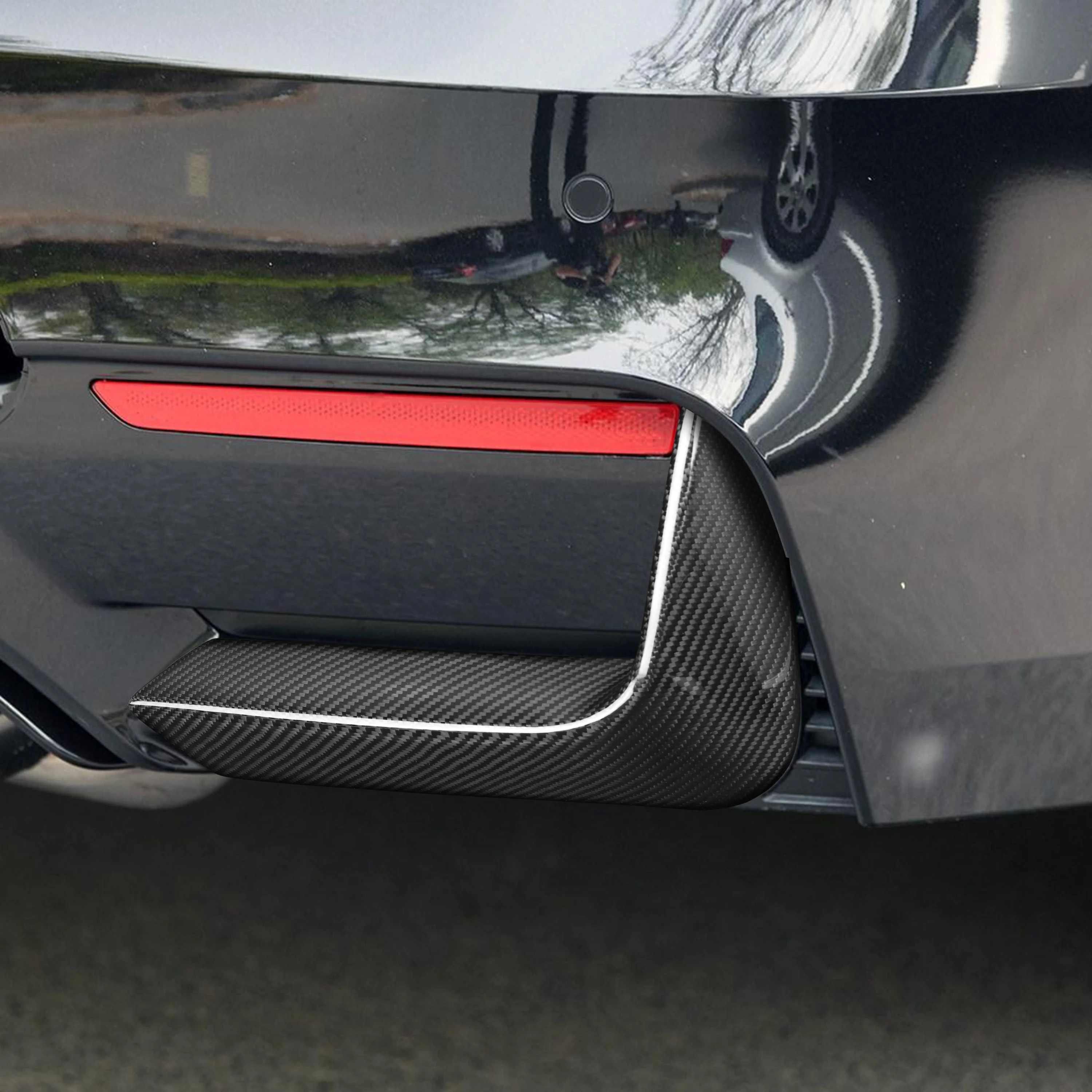 For BMW M3 M4 F80 F82 2014-2020 Real Dry Carbon Fiber Rear Bumper Spoiler Air Knife Panel Cover Car Accessories Modification