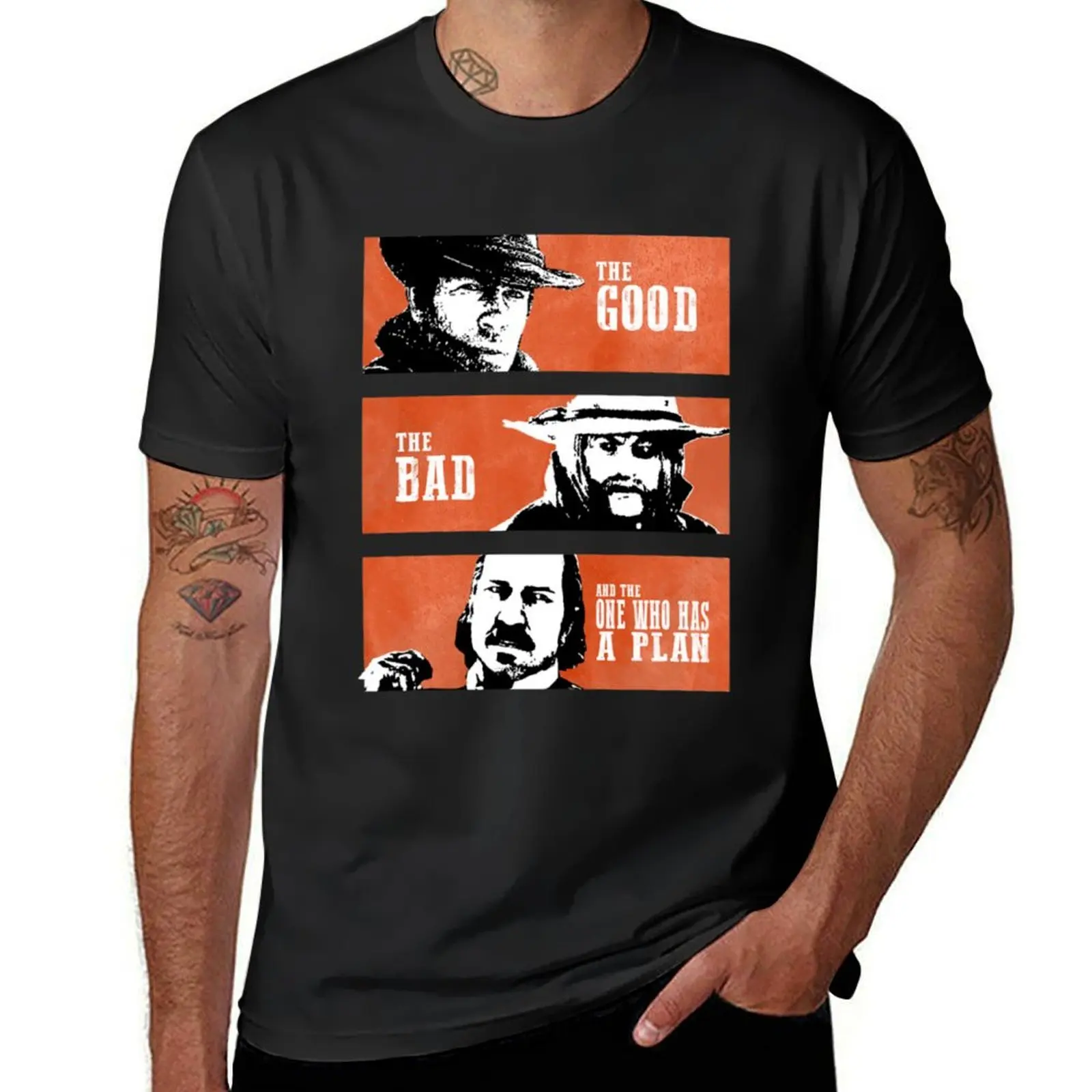 The Good, The Bad and The One Who Has A Plan T-Shirt tops anime clothes plain black t shirts men