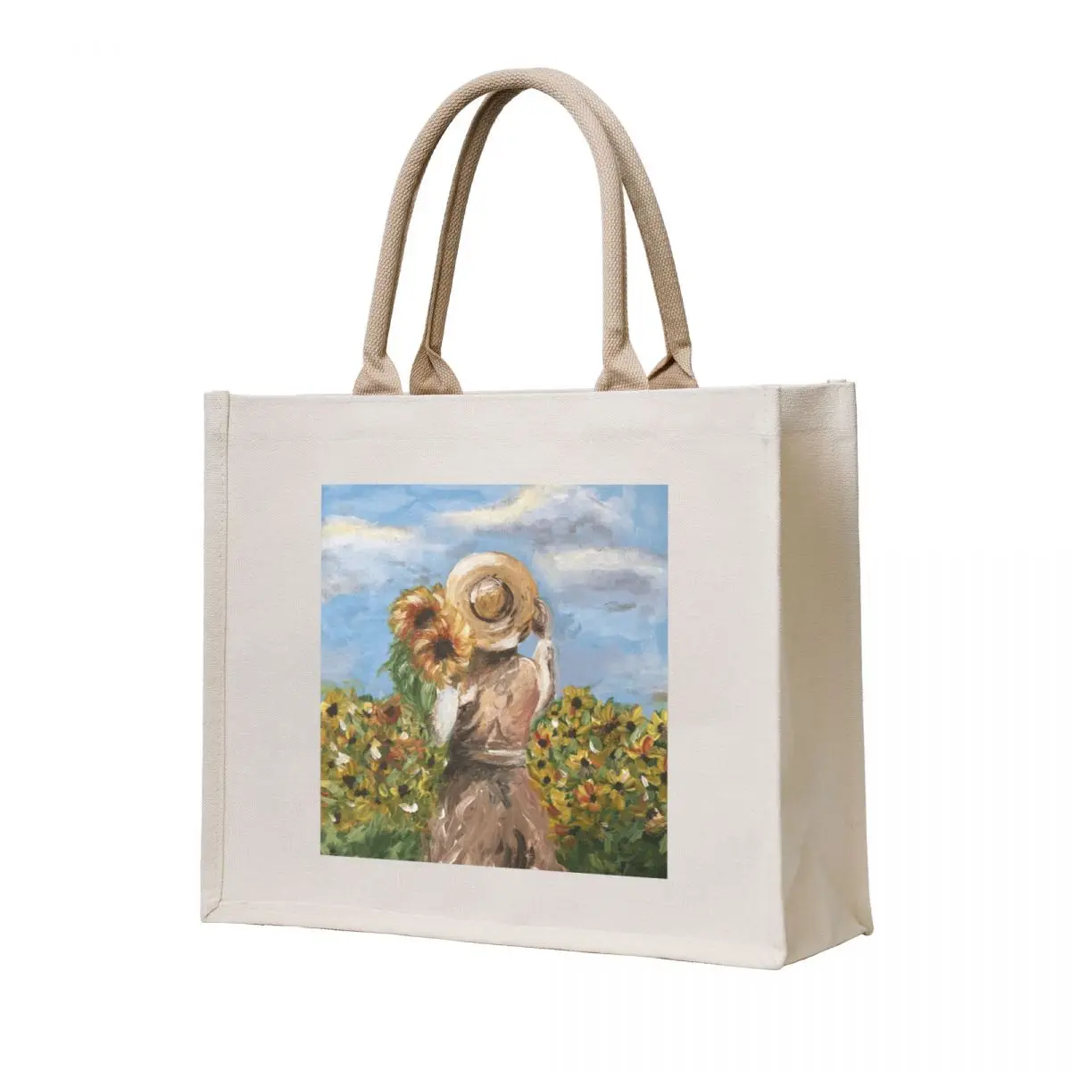 

Sunflower Girl Tote Bag Women's beach bags Women's tote bag Canvas Women bags