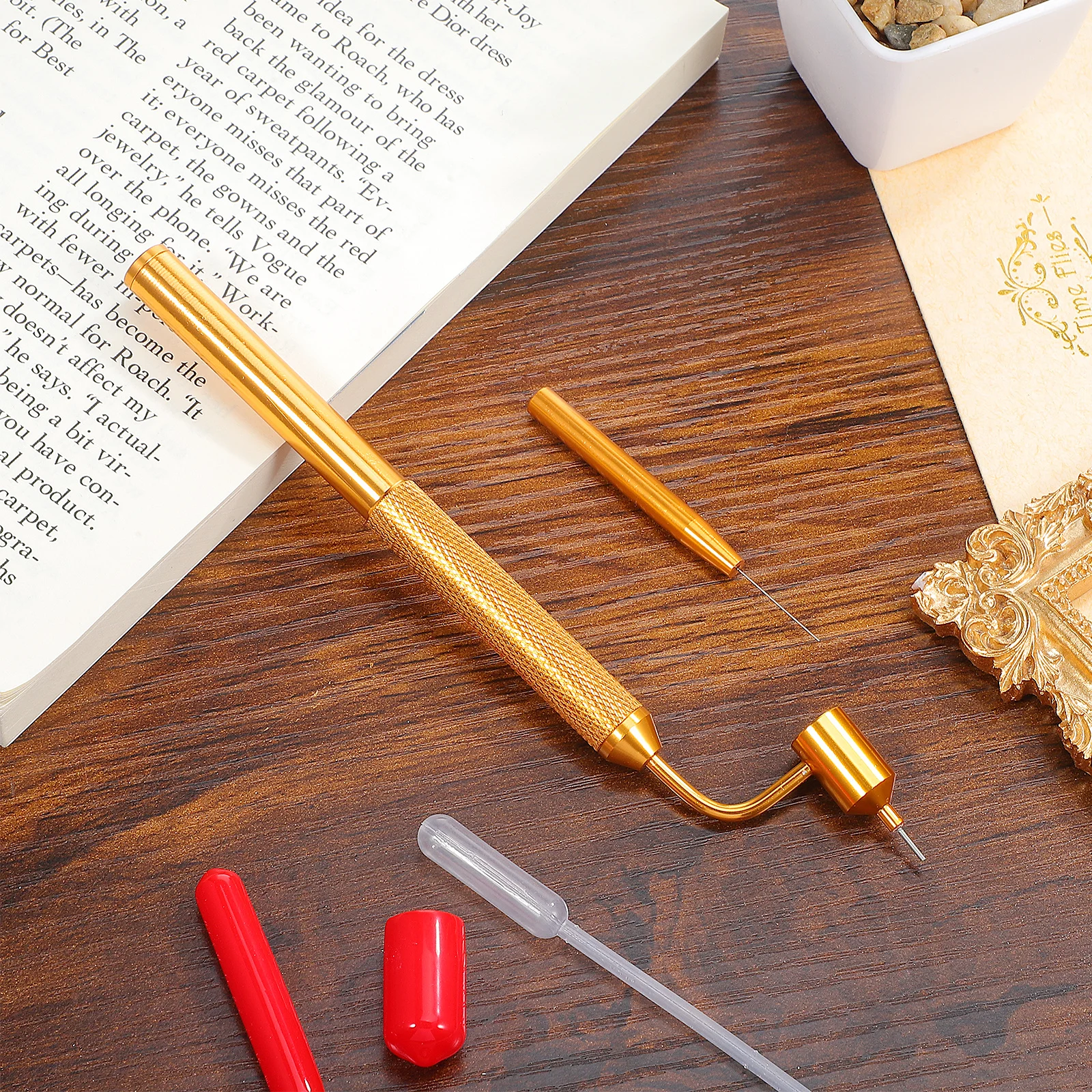 

1 set Fine Line Fluid Pen For Car Scratch Repair Touch Up Applicator With Dropper Needle, Automotive Pen, Fillable Paint Marker,