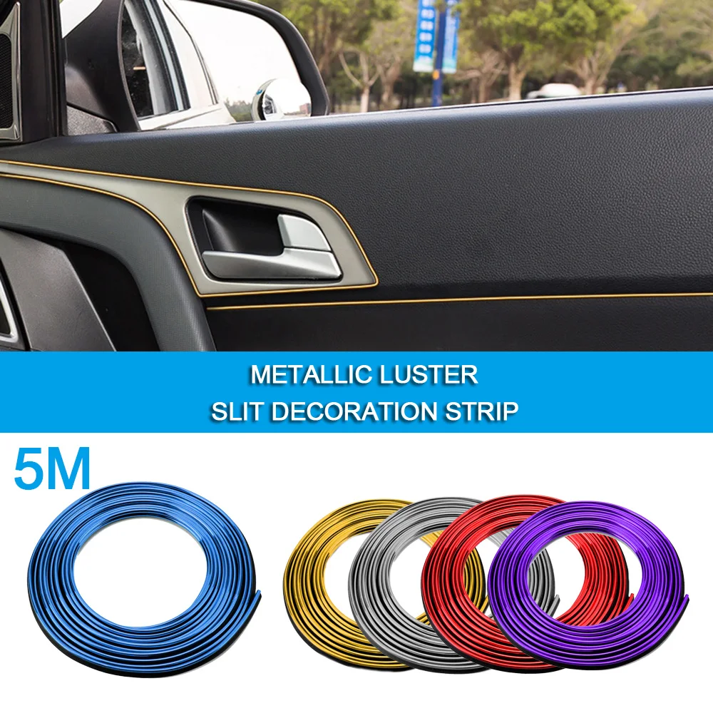 Universal Car Moulding Decoration Flexible Strips 5M Interior Auto Mouldings Car Cover Trim Dashboard Door Car-styling