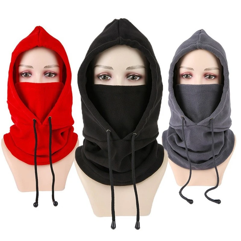 

Outdoor Cycling Fleece Lined Knitted Face Mask Hat Windproof Cold Proof Snow Sports Headwear Motorcycle Warmth Protection