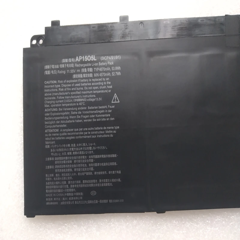 AP15O5L Battery For Acer Aspirse S13 S5-371 371T Chromebook R13 CB5-312T Swift 1 SF114-32 5 SF514-51 PredatorTriton 700 PT715-51