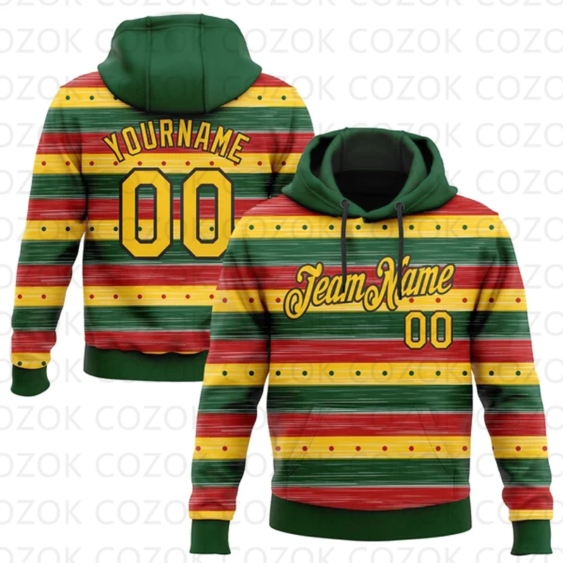 Customized Hoodie Black Yellow Red pattern Color Jersey 3D Printed  Unisex Pullovers Hoodie Casual Sweatshirts