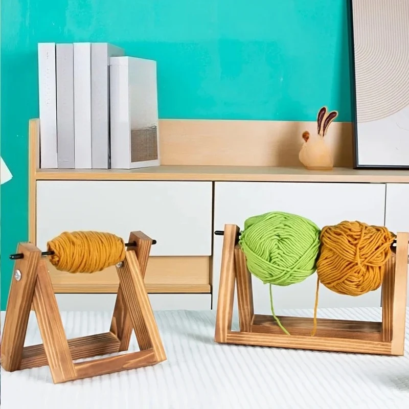 1Pc Wooden Yarn Roll Holder Wooden Yarn Organiser for Knitting and Crochet Thread Roll Holder Stand Yarn Dispenser Sewing Tools