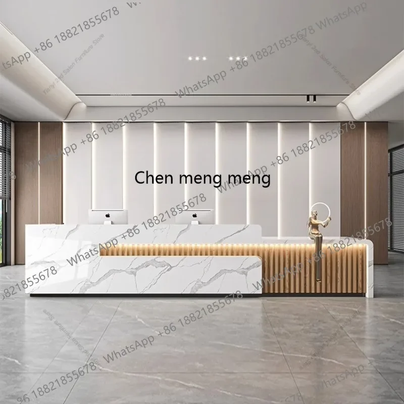 EE182 Modern Luxury Marble Texture-like Front Desk Nordic Creative Hotel Store Reception Desk Designer Commercial Furniture