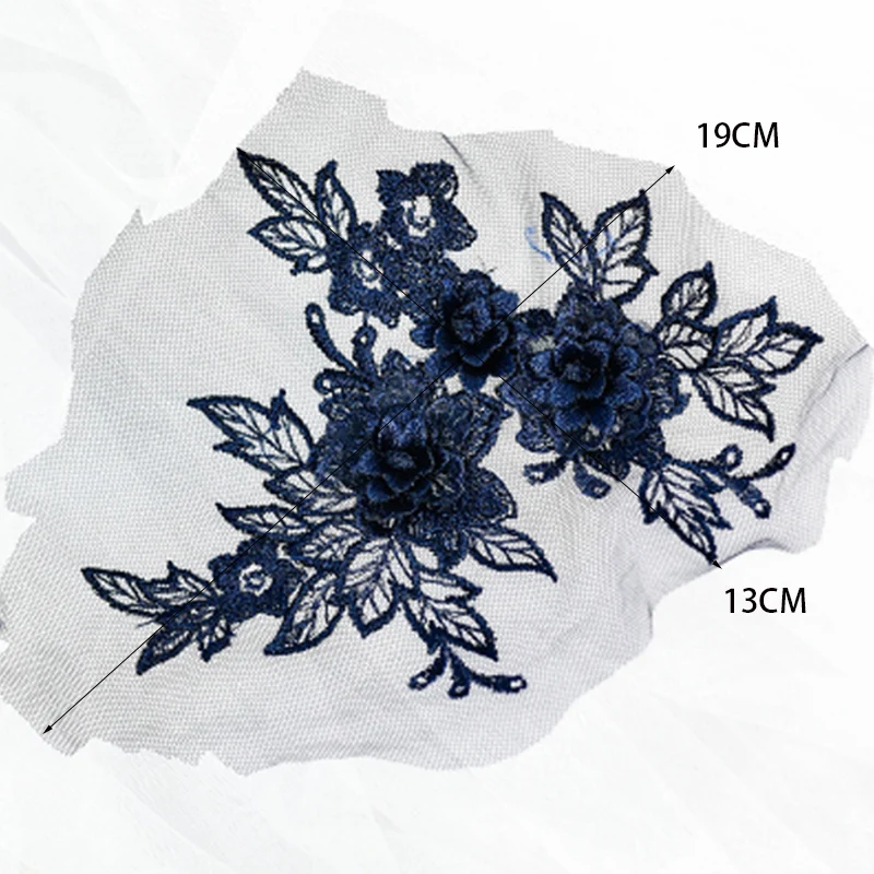Perline 3D fiori pizzo Applique abito da sposa Decor toppa floreale per DIY Clorhes Costume Dress Decor Scrapbooking