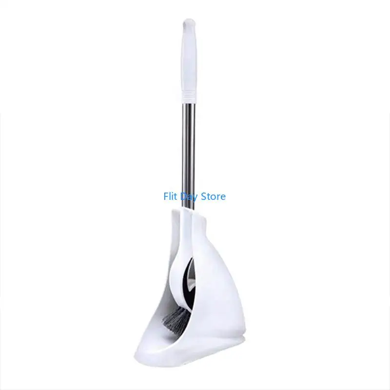 F92C Plastic Toilet Brush Set Includes Base Ergonomic Handle for Easy Storage Drying