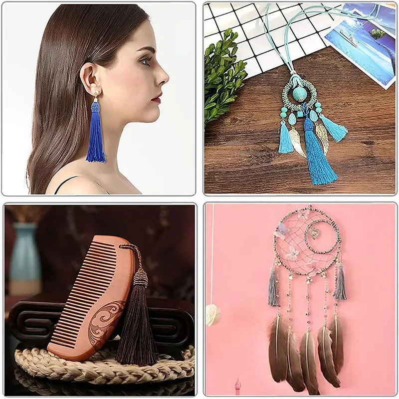 2/5/10 قطعة 15 سنتيمتر خيط حريري المرجعية شرابات مع حلقة الحبل لينة الصينية عقدة شرابة لصنع المجوهرات Craft بها بنفسك الإكسسوارات الحرفية