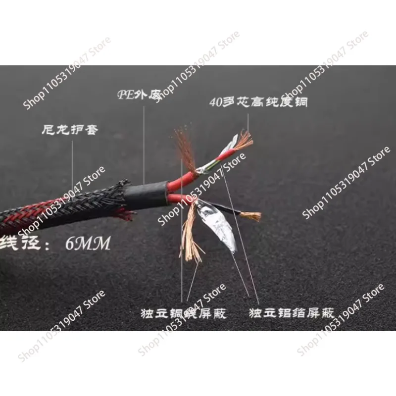 Dual 2 RCA Male To Six 6 RCA Female Amplifier Speaker Cable With 5.1 Sound Of Audio Cord Lotus