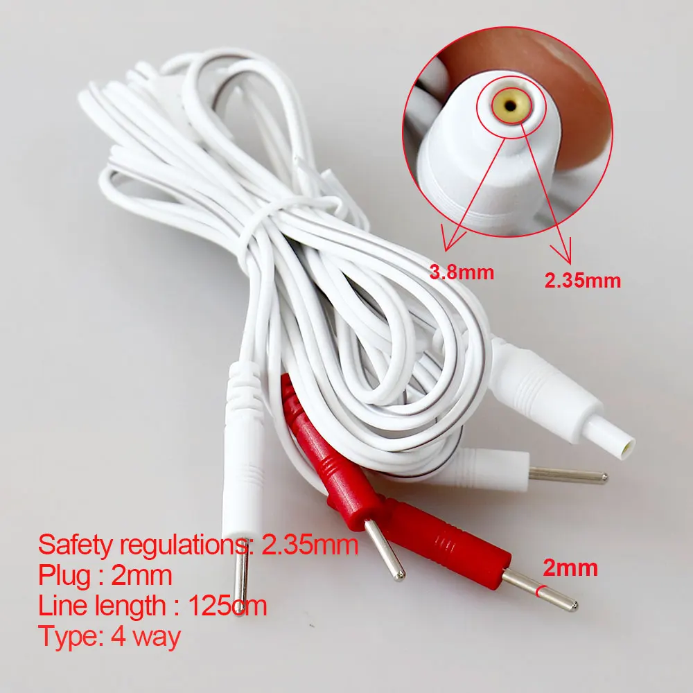 Electrode Wire Electrode Cable for TENS EMS Digital Therapy Massager Snap 3.5mm Connector 2mm 2/4 way Connection Electrode Pads