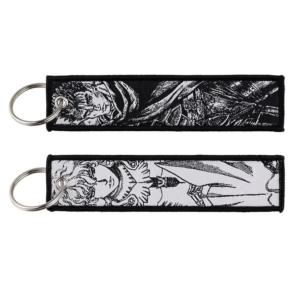 Anime JoJo Bizarre Berserker Cute Girl Chain Jet Tags Embroidery Key Fobs for Motorcycles Cars Bag Backpack Keychain Key Ring