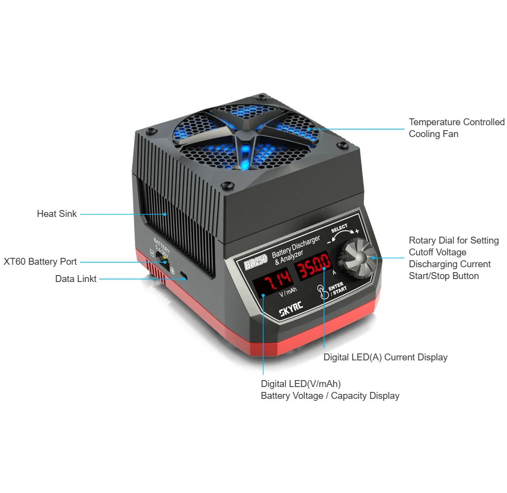 SKYRC BD250 250W 35A LiPo/LiHV/NiMH Battery Discharger & Analyzer
