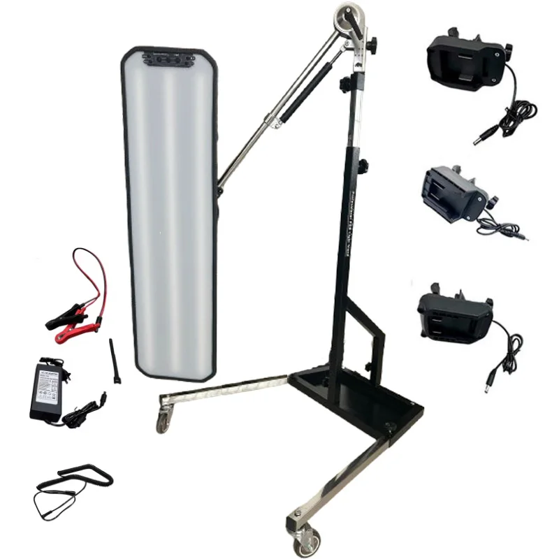 With Battery Adapter Pneumatic Blue Hydraulic Stand PDR Dent Inspection Light, Standard  Large LED Panel with 6-Segment