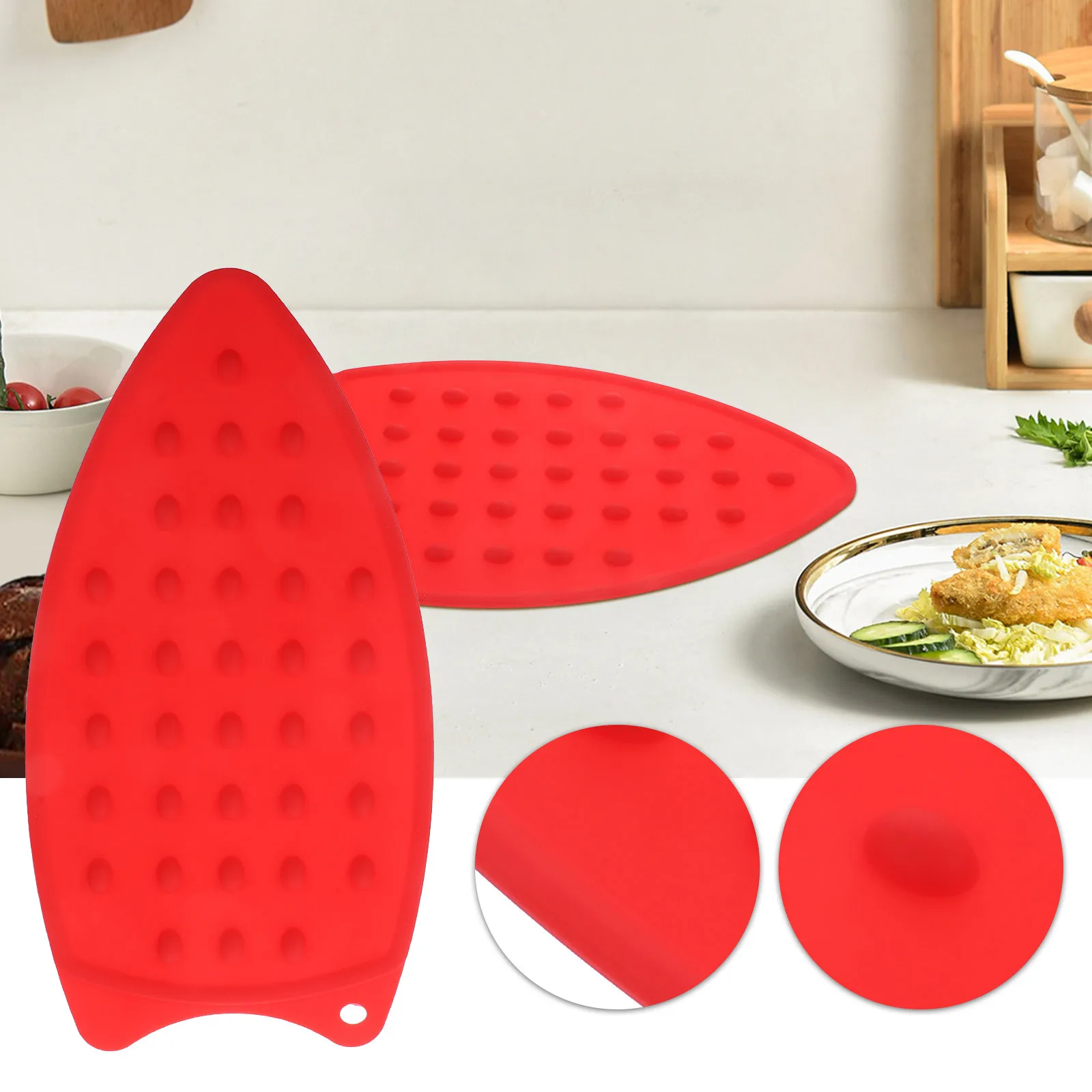4Pcs Silicone Heat-Resistant Iron Pad Rest Pads Protective Ironing Mat Pad Tabletop Multi-Use Pot Holder Iron Holder