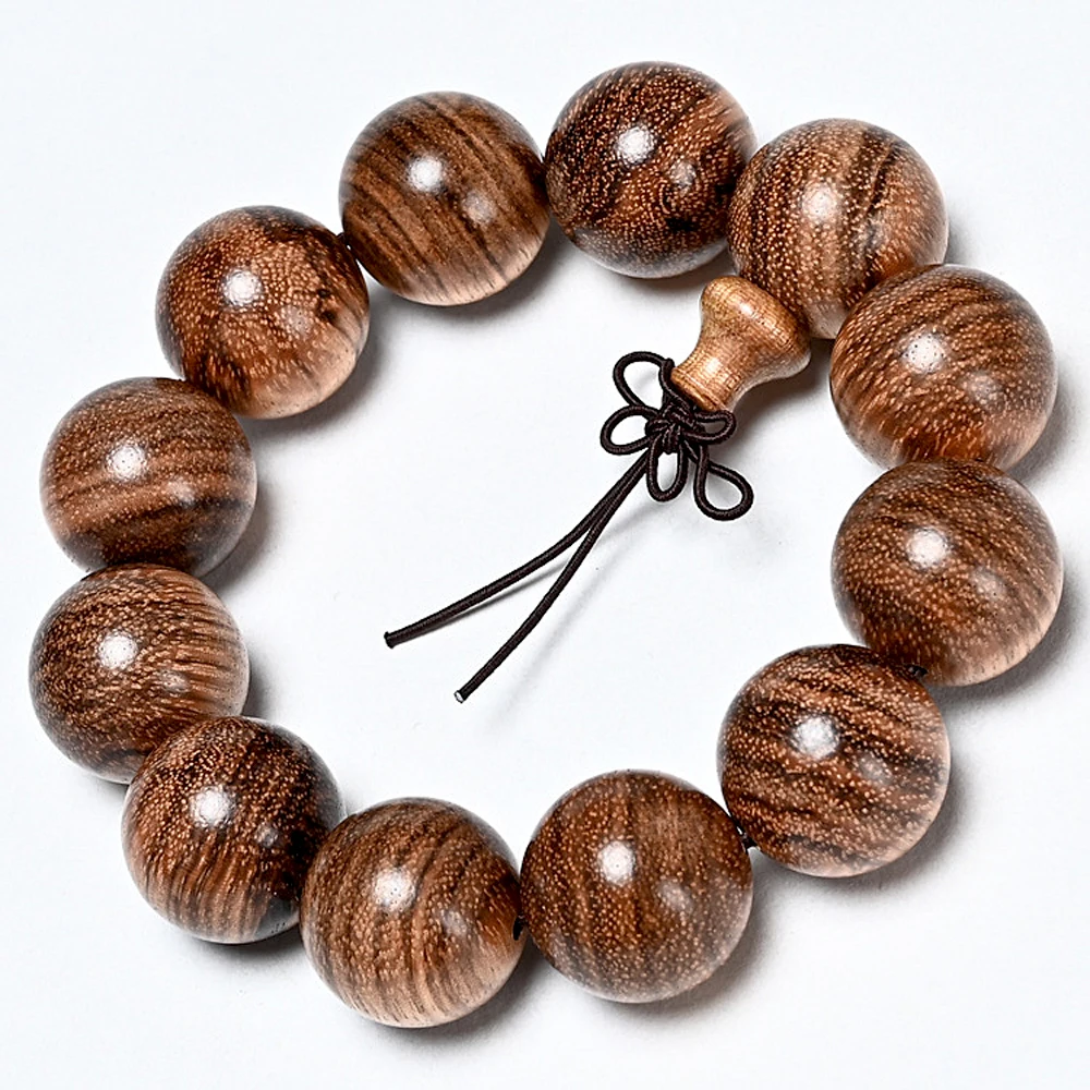 Wholesale Vietnam Agarwood Wooden Bracelets Tiger Pattern Buddha Round Beads Hand String Jewelry Men Christmas Gift