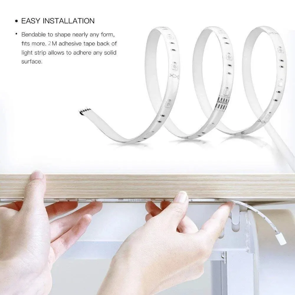 Yeelight Smart Light Strip 2M To 10M Extension LED Light Ultra Slim Body Energy-saving Soft Light Colorful Atmosphere Light