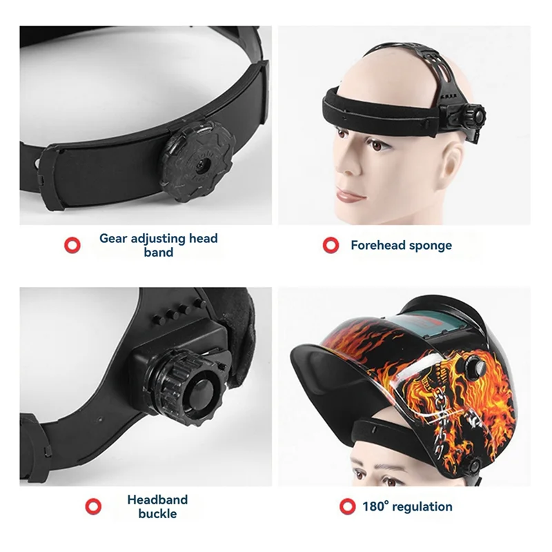 

T99C-Headwear Welding Cap Welding Mask Automatic Dimming Glasses Shield Half Mask Welding Goggles